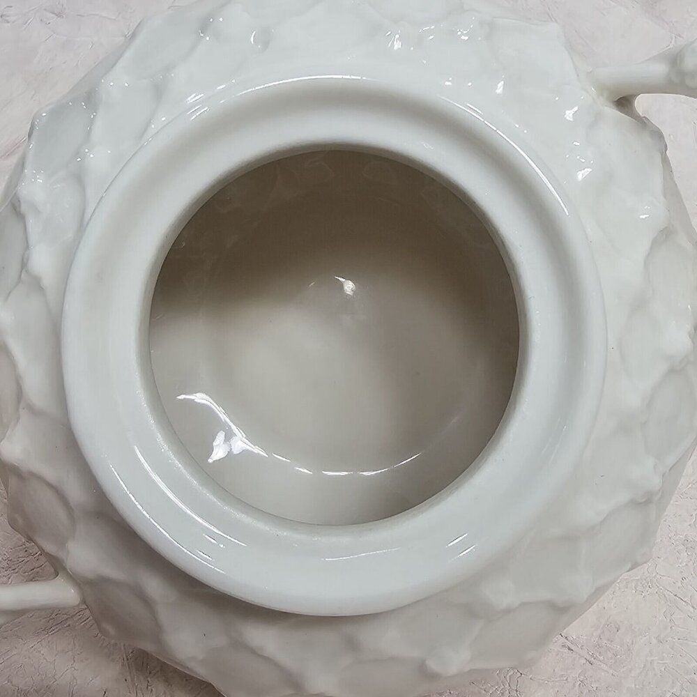Grace's Teaware Sugar Bowl Bird Finial Lattice Design White Porcelain - No‎ Lid - Picture 3 of 8
